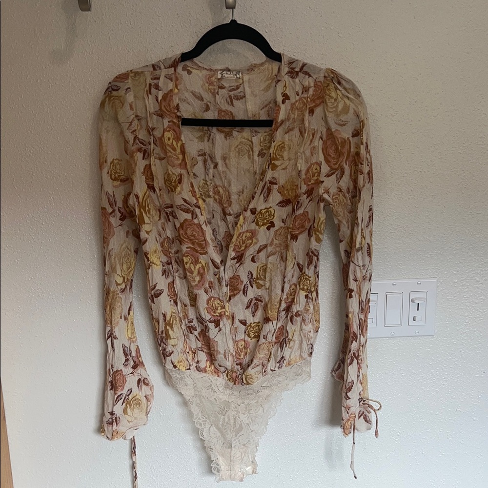 Intimately Free People Floral Print Bodysuit XS - Picture 4 of 10